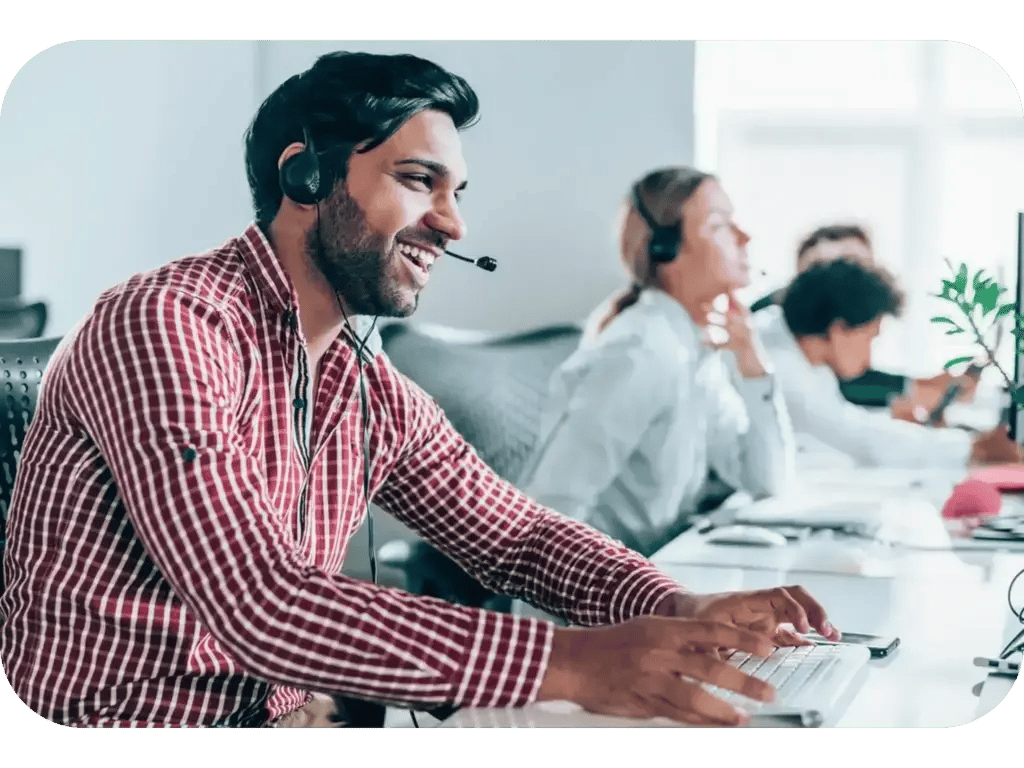 A manager adding new team members to the office phone system