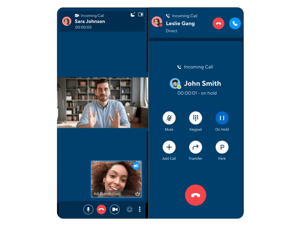 Video call interface 
