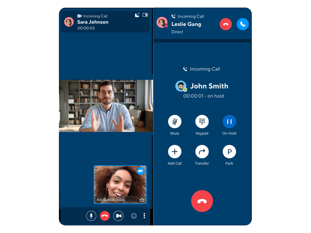 Interface of a net2phone's video call 